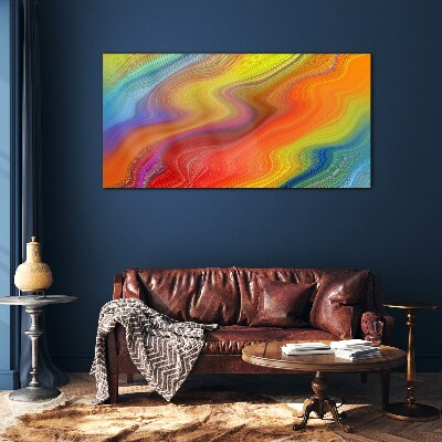 A wave of colors in motion Glass Print