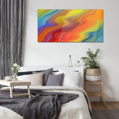 A wave of colors in motion Glass Print