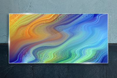 Waves of color in motion Glass Print