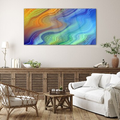Waves of color in motion Glass Print