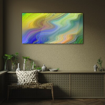 Colorful swirl of abstraction Glass Print
