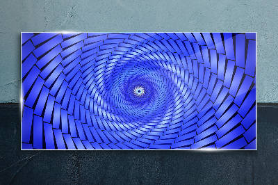 Blue Geometric Swirl Glass Print