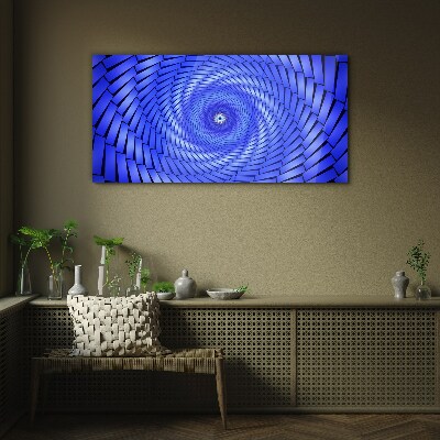 Blue Geometric Swirl Glass Print