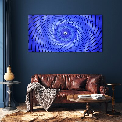 Blue Geometric Swirl Glass Print