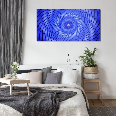 Blue Geometric Swirl Glass Print