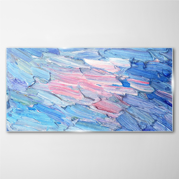 Pastel waves Glass Print