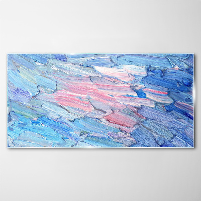 Pastel waves Glass Print