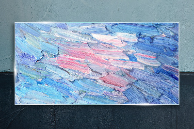Pastel waves Glass Print