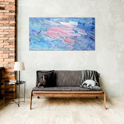 Pastel waves Glass Print
