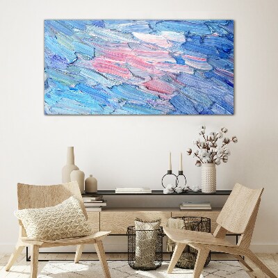 Pastel waves Glass Print