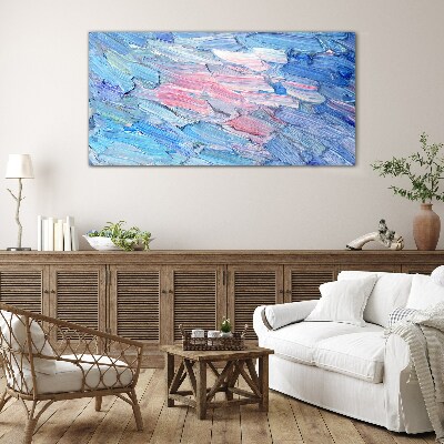 Pastel waves Glass Print