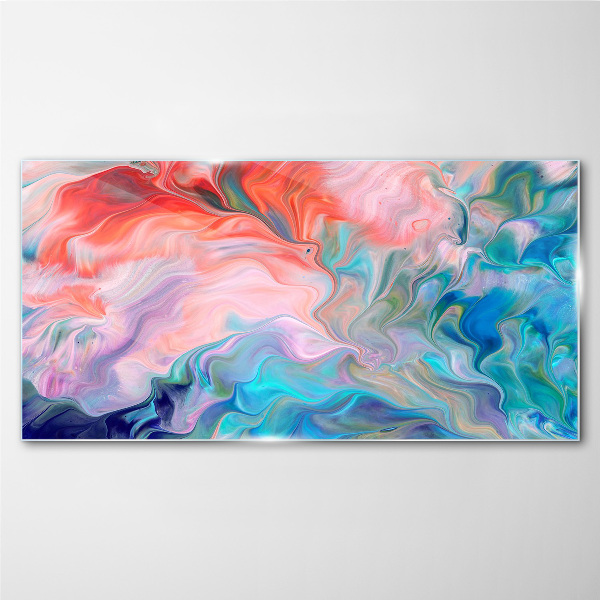 Oceanic Color Swirls Glass Print