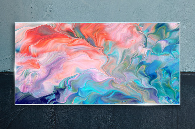 Oceanic Color Swirls Glass Print