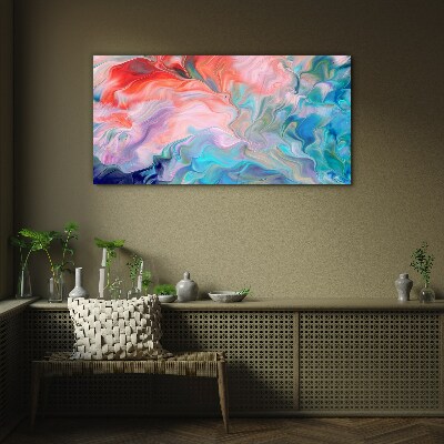 Oceanic Color Swirls Glass Print