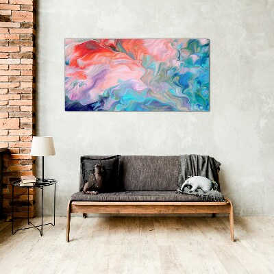 Oceanic Color Swirls Glass Print