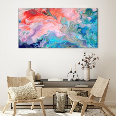 Oceanic Color Swirls Glass Print