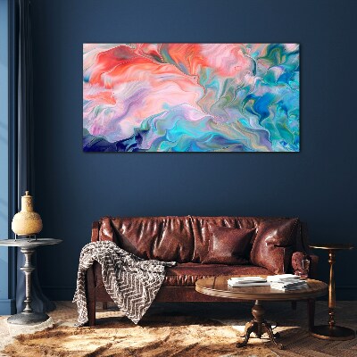 Oceanic Color Swirls Glass Print