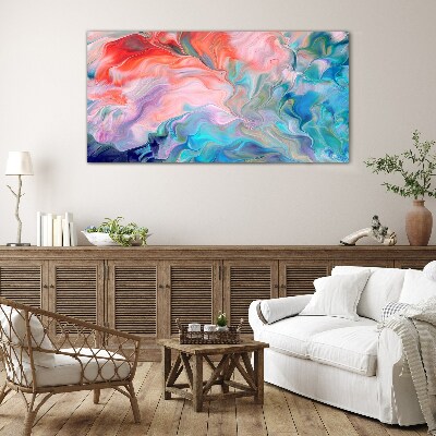 Oceanic Color Swirls Glass Print