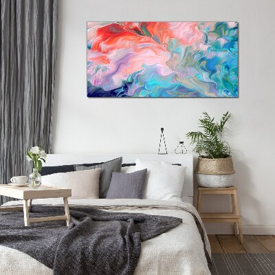 Oceanic Color Swirls Glass Print
