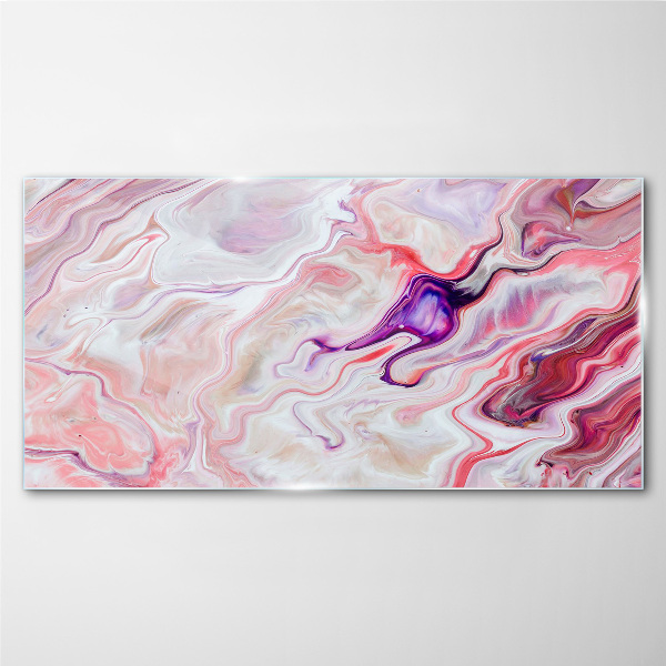 Pink waves of abstraction Glass Print