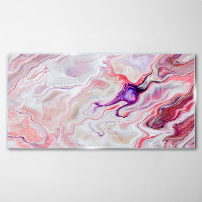 Pink waves of abstraction Glass Print