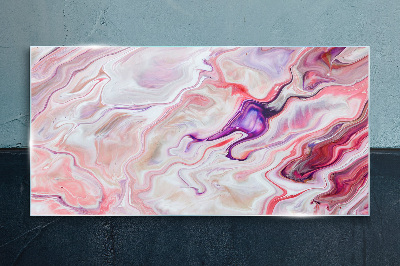 Pink waves of abstraction Glass Print