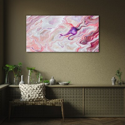 Pink waves of abstraction Glass Print