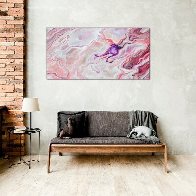 Pink waves of abstraction Glass Print