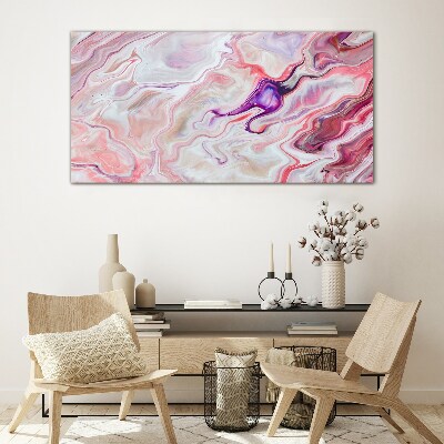 Pink waves of abstraction Glass Print