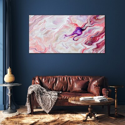 Pink waves of abstraction Glass Print