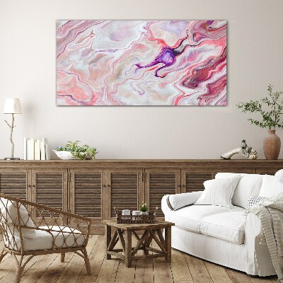 Pink waves of abstraction Glass Print