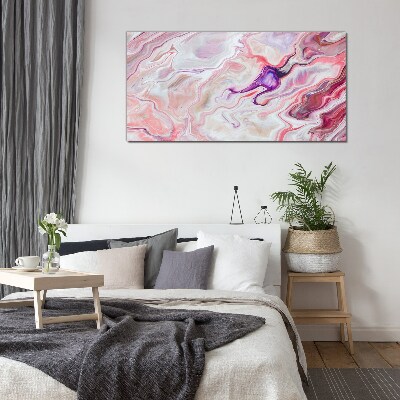 Pink waves of abstraction Glass Print