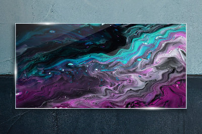 Waves of Color in Motion Glass Print