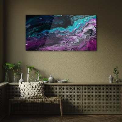 Waves of Color in Motion Glass Print