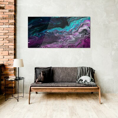 Waves of Color in Motion Glass Print