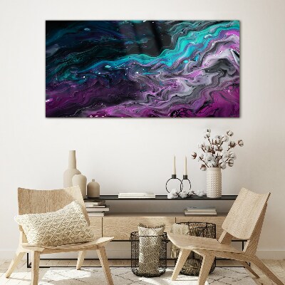 Waves of Color in Motion Glass Print