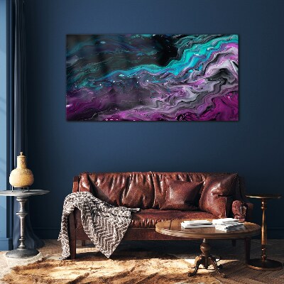 Waves of Color in Motion Glass Print