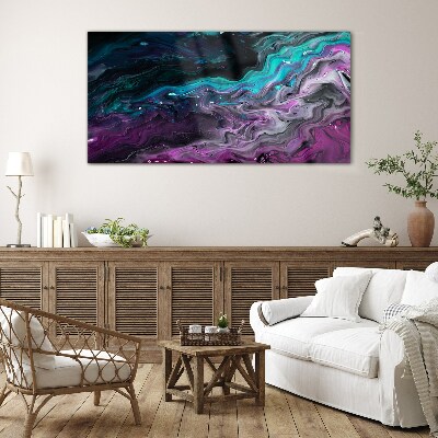 Waves of Color in Motion Glass Print