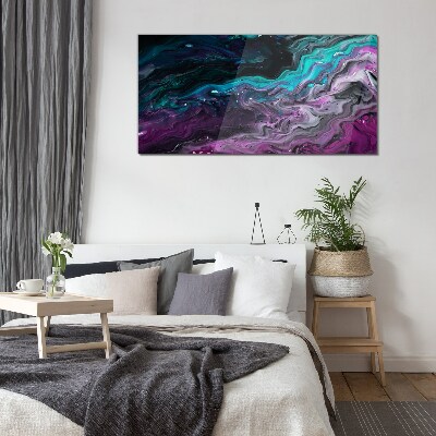 Waves of Color in Motion Glass Print