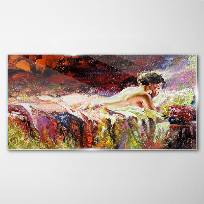 Intimacy in color Glass Print