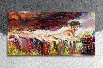 Intimacy in color Glass Print