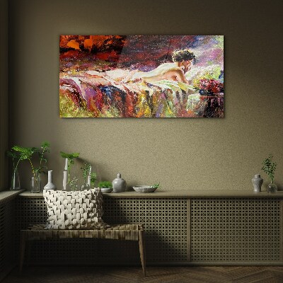 Intimacy in color Glass Print