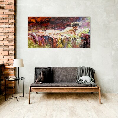Intimacy in color Glass Print