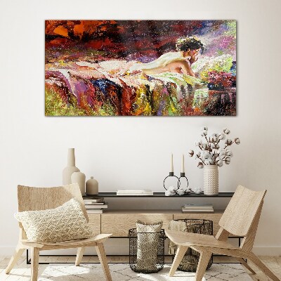 Intimacy in color Glass Print