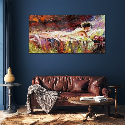 Intimacy in color Glass Print
