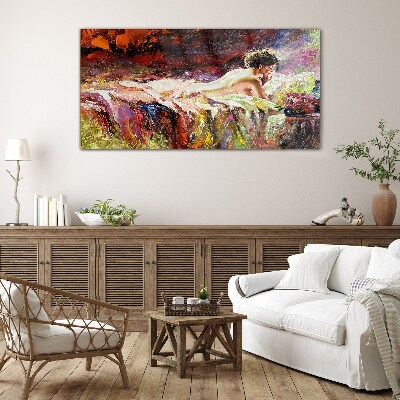 Intimacy in color Glass Print