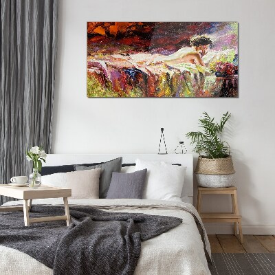 Intimacy in color Glass Print