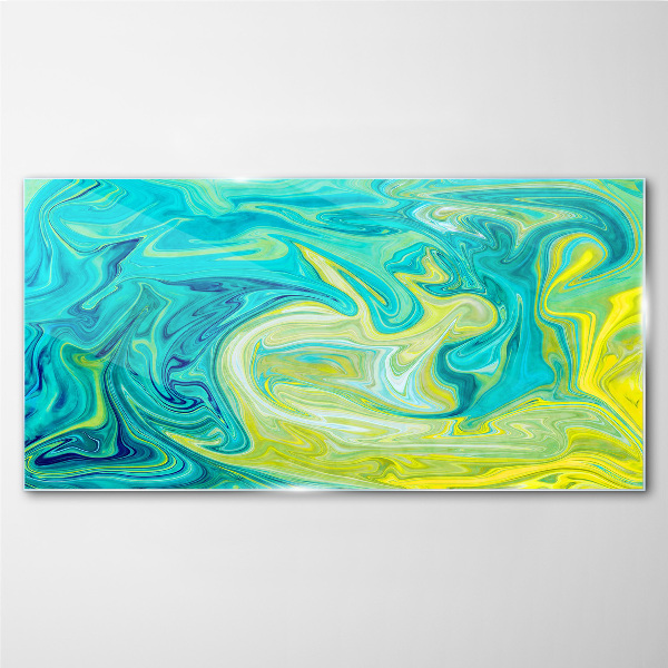 Ocean swirls of colors Glass Print