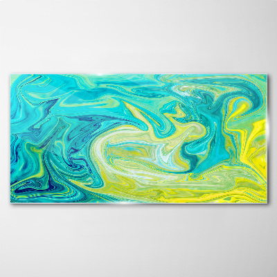 Ocean swirls of colors Glass Print