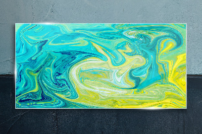 Ocean swirls of colors Glass Print